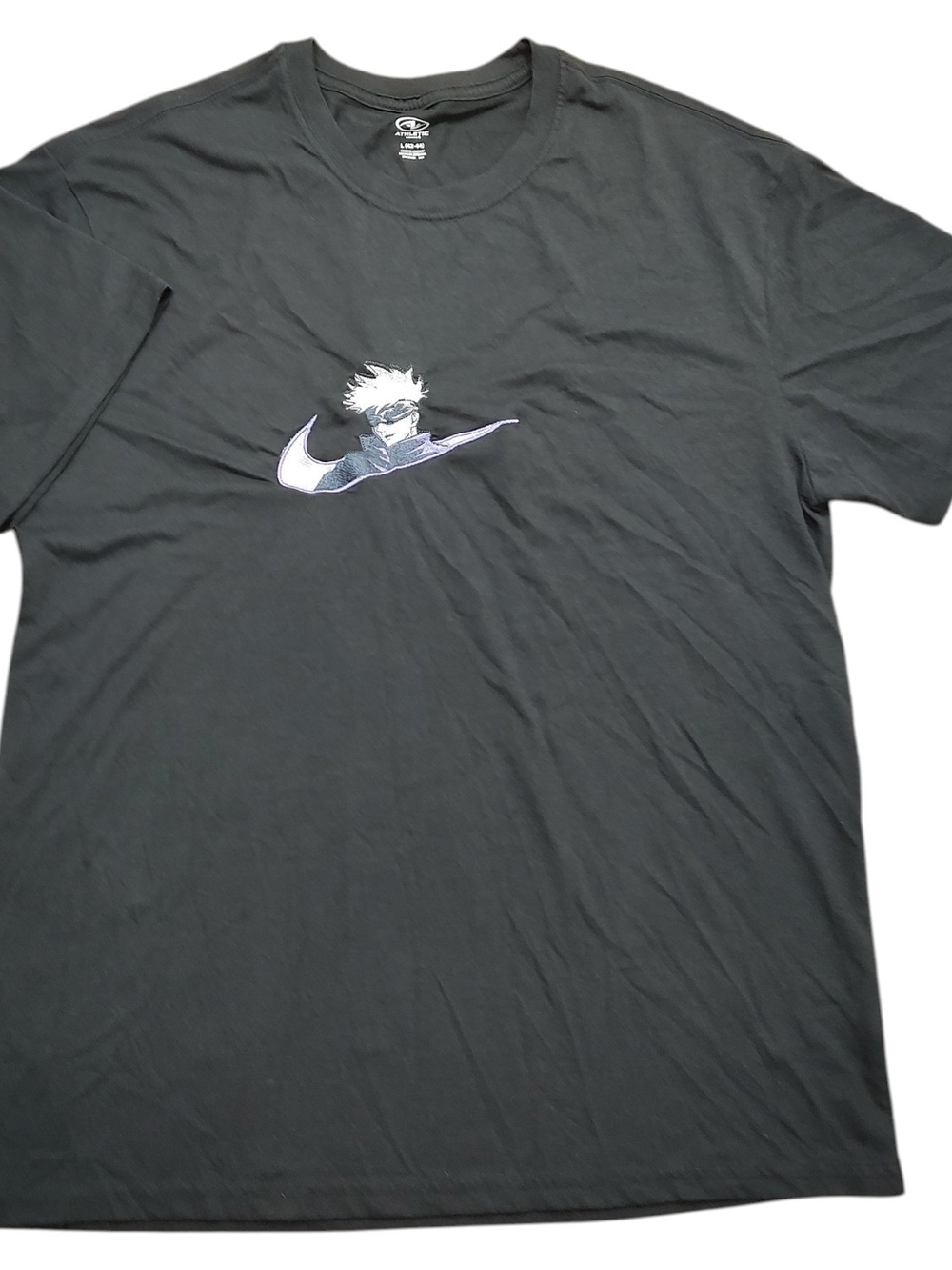 Bootleg Nike X Anime Men’s Large Black Embroidered Logo T‑Shirt